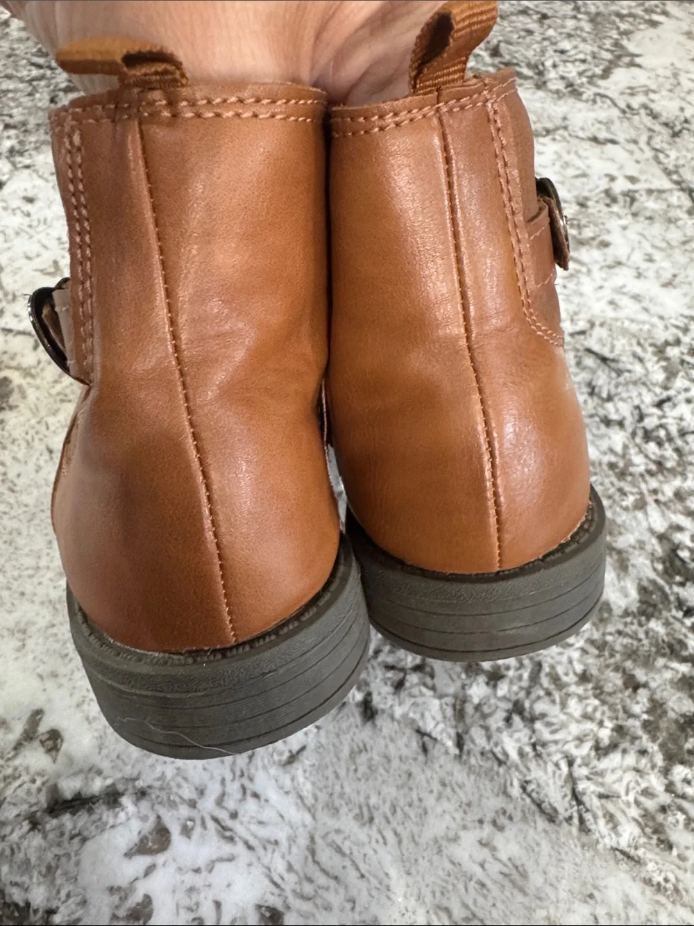 Carter's Girls Brown Heart Buckle Ankle Boots